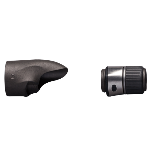 Spinning reel seat hood and nut set in dark gray with metal threaded insert