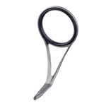 Single-foot guide with black ring and silver body, grooved single foot