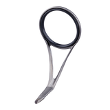 Single-foot guide with black ring and silver body, grooved single foot