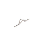 Silver metal hook keeper with loop and double-prong base