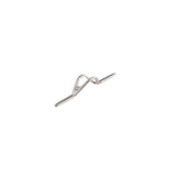 Silver metal hook keeper with loop and double-prong base