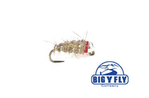 Natural worm fly fishing lure with dark hook and multicolor fiber tail