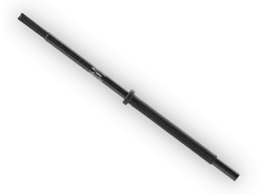 Gray oar with cylindrical shaft and padded handle grip