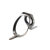 SEAGUIDE boat rod guide LRG, silver frame with black ring and single support foot