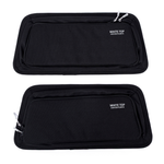 Black fabric upper rear door storage panels with zippered fronts (pair)