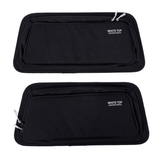 Black fabric upper rear door storage panels with zippered fronts (pair)