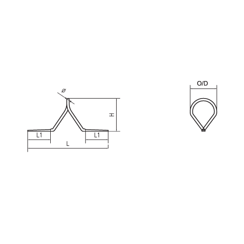 Snake guide size diagram with L and L1 measurements and top-view silhouette