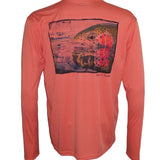 Men's Sun Protective Fishing Shirt Rainbow Reflections/Salmon