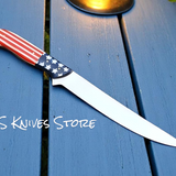 Salmon Fillet Knife with American Flag Epoxy Resin Handle