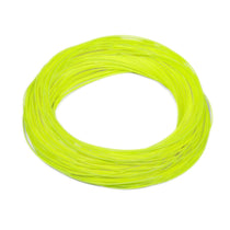 Chartreuse double-taper fly line spool, looped and centered