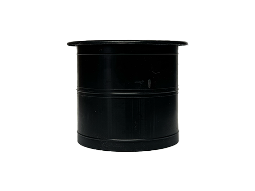 Black plastic cup holder replacement with wide rim