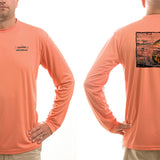 Men's Sun Protective Fishing Shirt Rainbow Reflections/Salmon