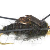 3 Pack Barbless Gold Bead Kaufmann's Black Stone Fly with Rubber Legs - Stonefly Wet Fly - Hook Size 6