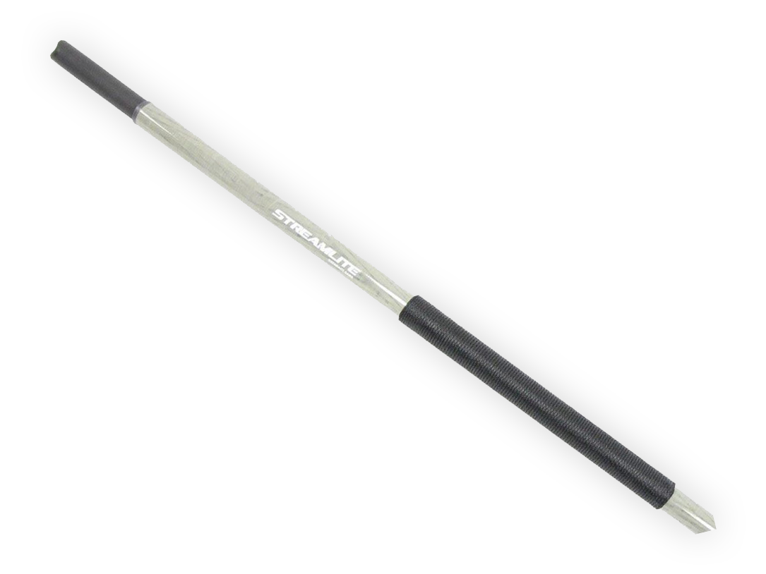 Paddling oar with dark gray shaft and light blade tip