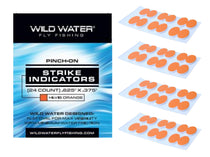 Pinch-on foam strike indicators, bright orange, pack of 24; Wild Water Fly Fishing