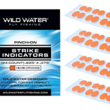 Strike Indicators for Fly Fishing, Bright Orange | Pinch on Foam | Package of 24 | Wild Water Fly Fishing