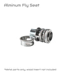 Aluminum fly reel seat parts with threaded ring and split mounting cap