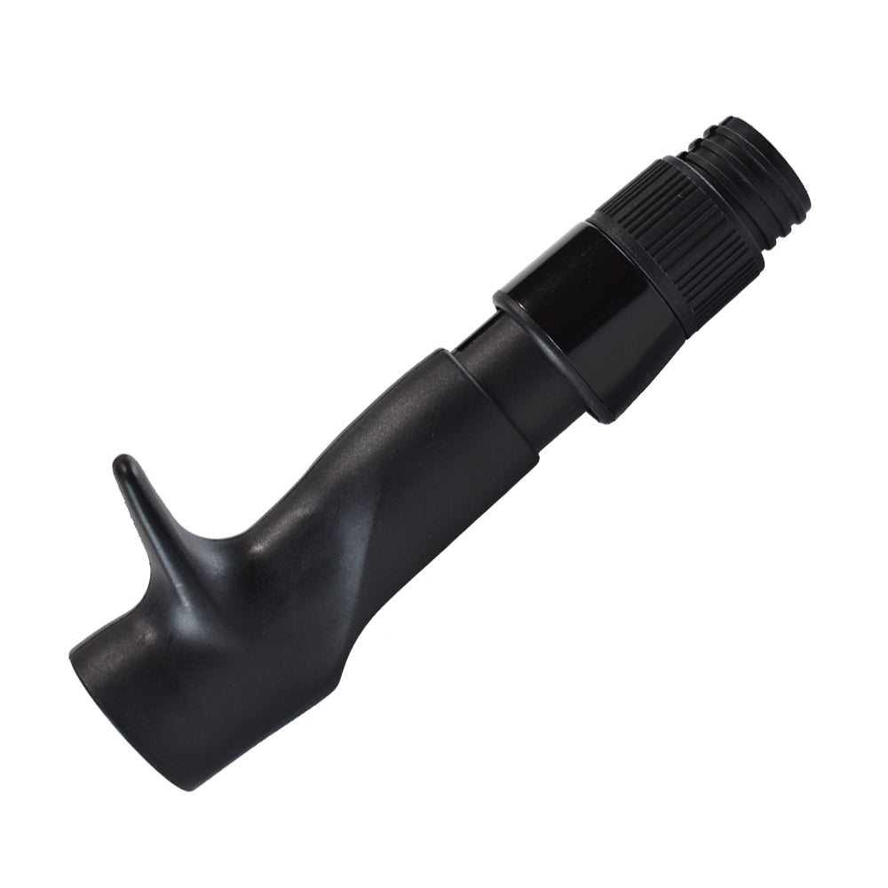 Casting reel seat hood with smooth black finish and threaded end cap