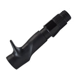 Casting reel seat hood with smooth black finish and threaded end cap