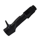 Casting reel seat hood with matte black finish and threaded grip nut