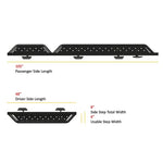 Ford Transit side step system with perforated tread and side step mounting tabs