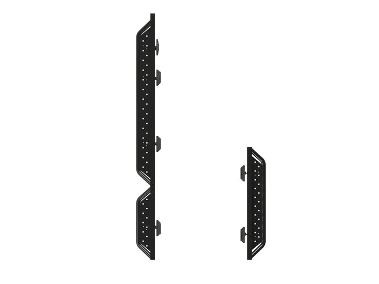 Ford Transit side step mounting brackets, black steel plates