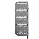 Passenger-side Atlas storage rack panel, perforated metal with black mounting post