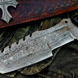 Custom Handcrafted Damascus Steel Tops Tanto Tactical Tracker Knife - Ideal for Survival, Camping & Combat | KBS Knives