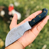 Custom Handcrafted Damascus Steel Tom Brown Tracker Knife - Ideal for Survival, Camping & Tactical Use | KBS Knives