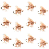 Barbless Tan Elk Hair Caddis Classic Trout Dry Flies 1 Dozen Flies Size 14