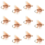 Tan Elk Hair Caddis Classic Trout Dry Fly - 12 Flies Size 10