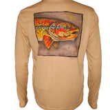 Men's Sun Protective Fishing Shirt Tan/Brown Trout