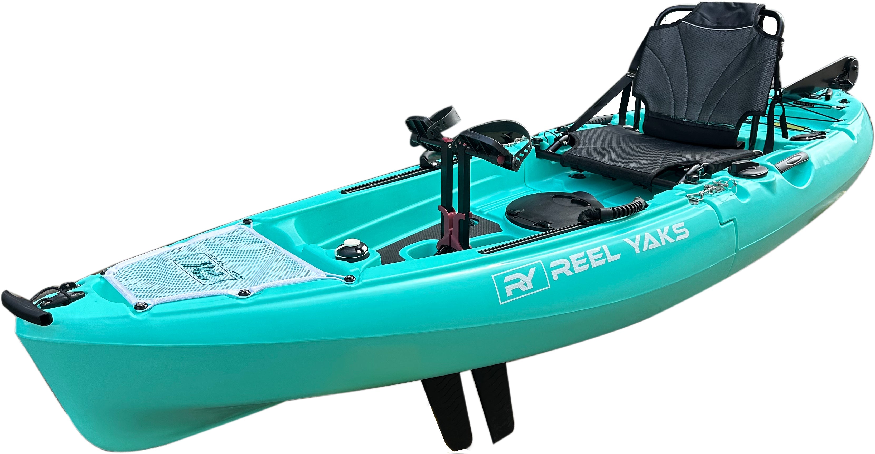 kayak with pedals for fishing Raptor 9.5ft Fin Drive Modular Fishing Kayak Cyan Gray / in 3