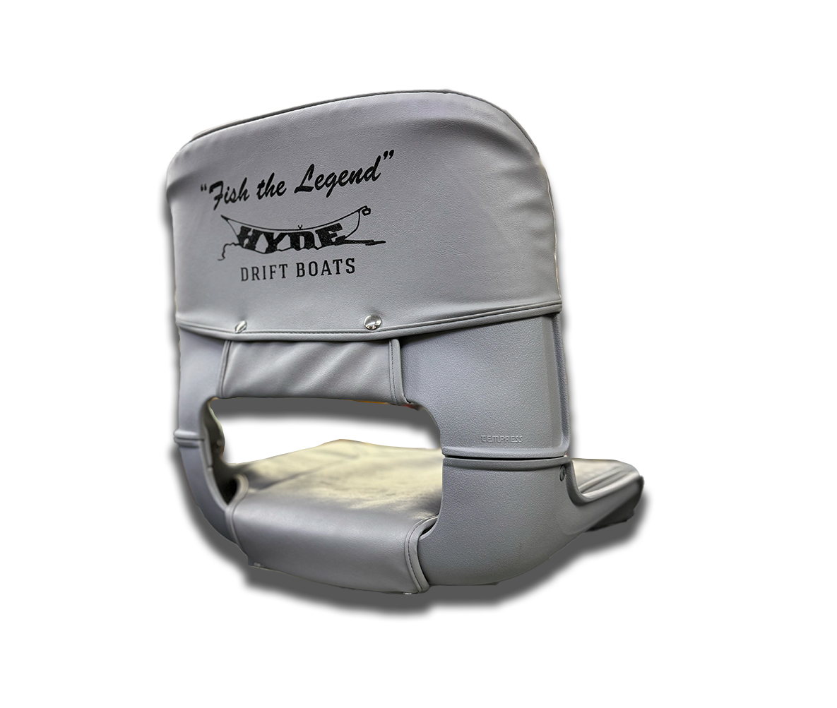 Tempress gray boat seat cushion with contoured backrest