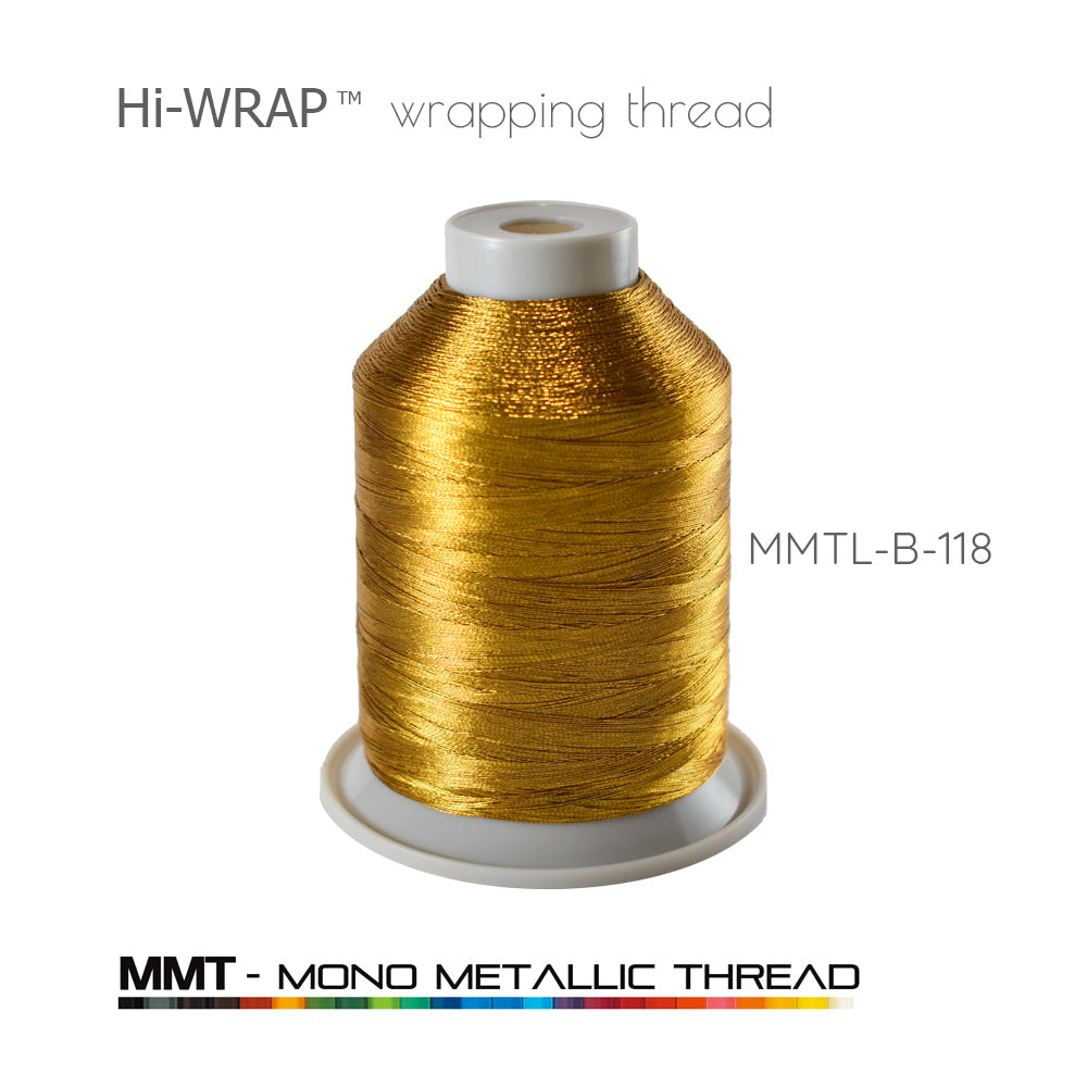 Seaguide Hi-WRAP™ metallic thread spool, gold mono wrapping thread