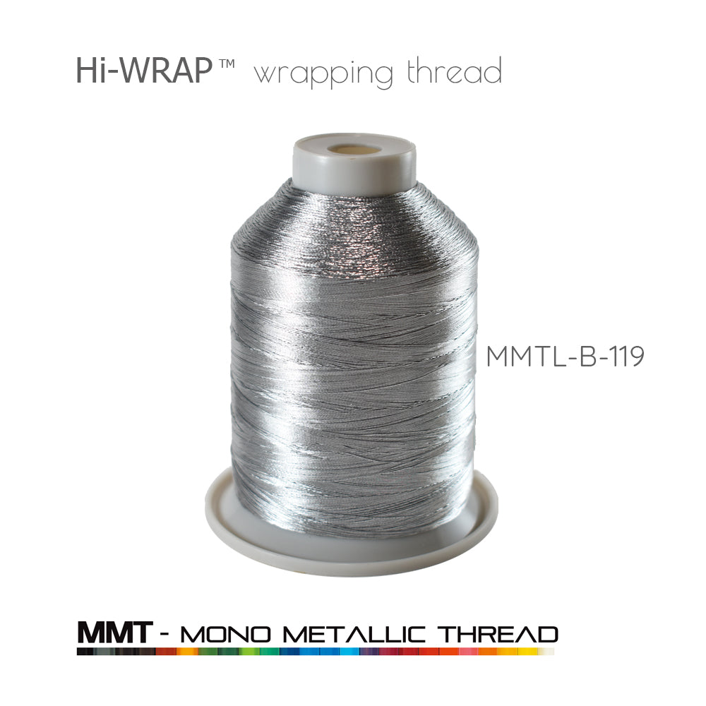 Seaguide Hi-WRAP™ metallic thread spool, silver mono wrapping thread