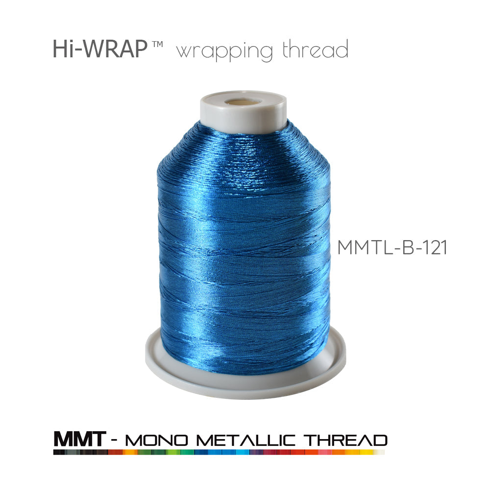 Seaguide Hi-WRAP™ metallic thread spool, blue mono wrapping thread