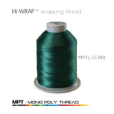 Green mono poly wrapping thread spool