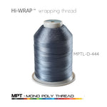 Hi-WRAP™ mono poly thread spool, blue-gray on white plastic bobbin