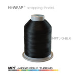 Black mono poly wrapping thread spool