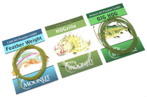 Fishing leader combo set with green braided lines on three hang cards