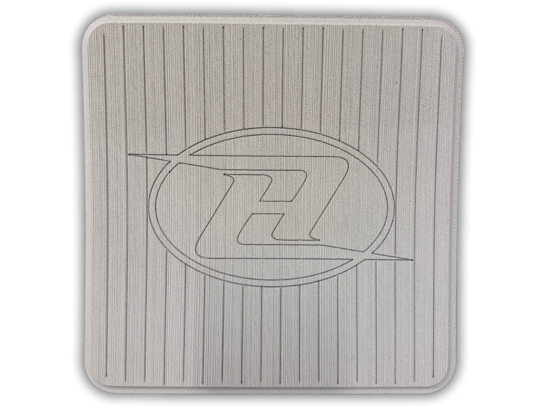 FlyPatch II traction patch, light gray ribbed mat with oval logo