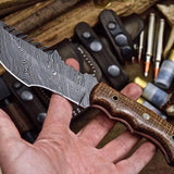 Custom Handcrafted Damascus Steel Tom Brown Tracker Knife - Ideal for Survival, Camping & Tactical Use | KBS Knives