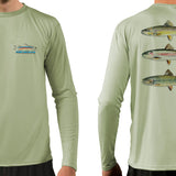 Men's Sun Protective Fishing Shirt Sage Green/Trout Trio