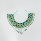 Turquoise Cascading Beaded Hat Necklace