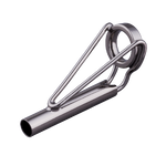 Metal boat rod tip top guide with circular ring and U-frame, polished finish