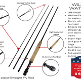 5 weight Fly Rod, 8ft | 4 piece | Wild Water Fly Fishing