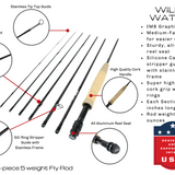 5 weight Fly Rod, 9ft | 7-piece  Wild Water Fly Fishing