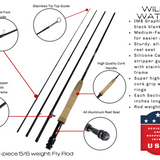 5/6 weight Fly Rod, 9ft | 4-piece | Wild Water Fly Fishing