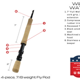 7/8 weight Fly Rod, 9ft | 4 Piece | Wild Water Fly Fishing